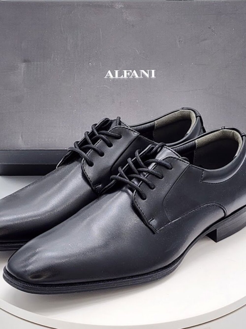Alfani Andrew Black Plain Toe Derby Dress Shoes Men’s Size 11.5 M New - Picture 7 of 11